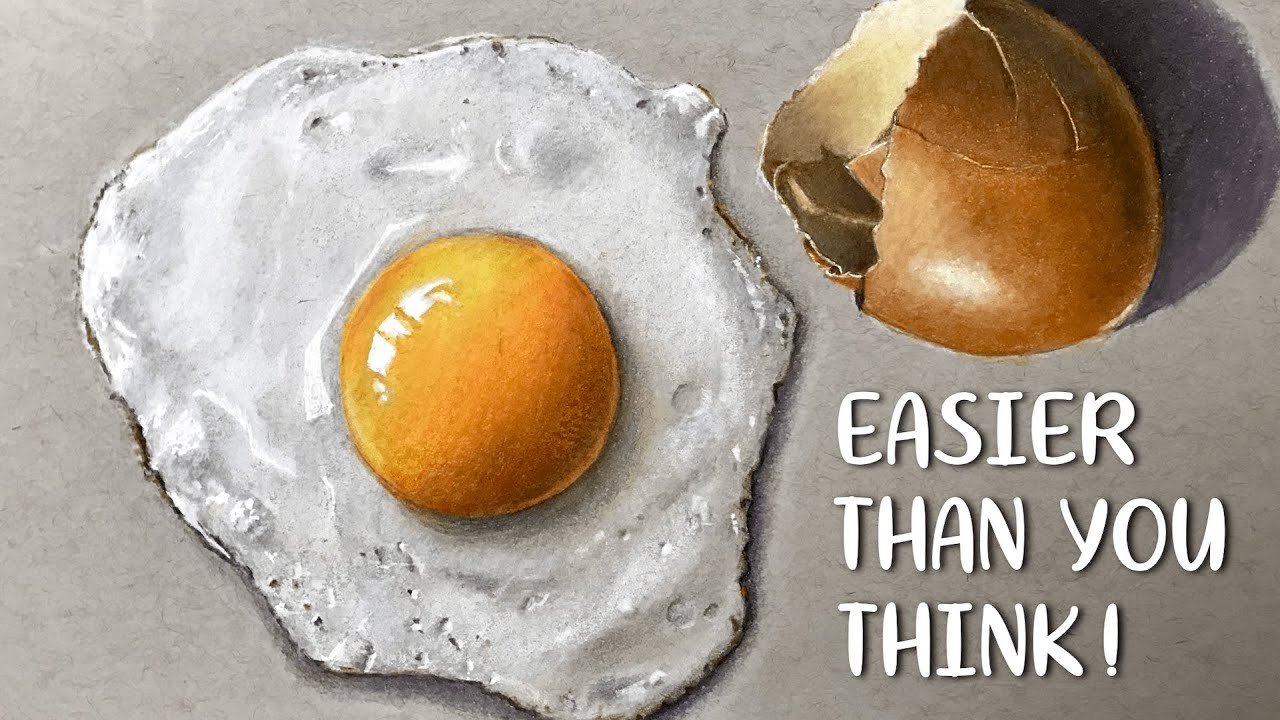 COLOURED PENCIL LESSON: Draw This Realistic Fried Egg