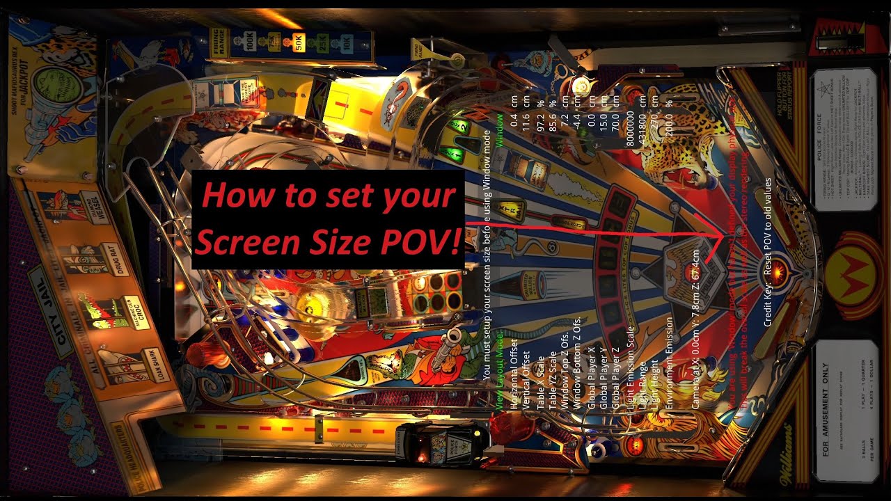 Настройки отображения экрана POV для VPX 10.8