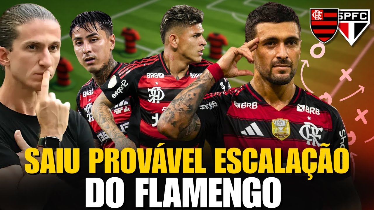 Vai ter surpresa? Veja a provável escalação de Flamengo x São Paulo no campeonato Brasileiro