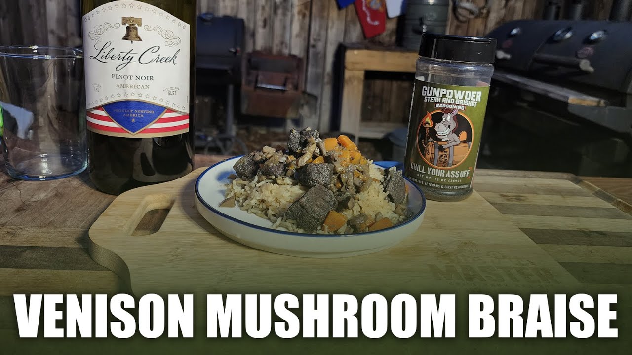 💥Creamy Mushroom GYAO Venison Braise Over Rice – American Hunter's Ultimate Winter Comfort! 🍲🦌