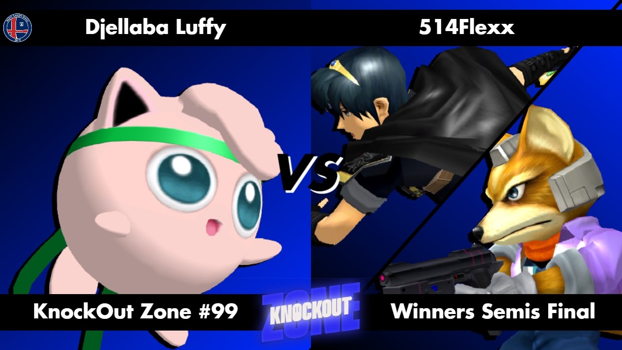 KnockOut Zone #99 - SSBM Winners Semis Final - Djellaba Luffy (Jigglypuff) vs 514Flexx (Marth/Fox)