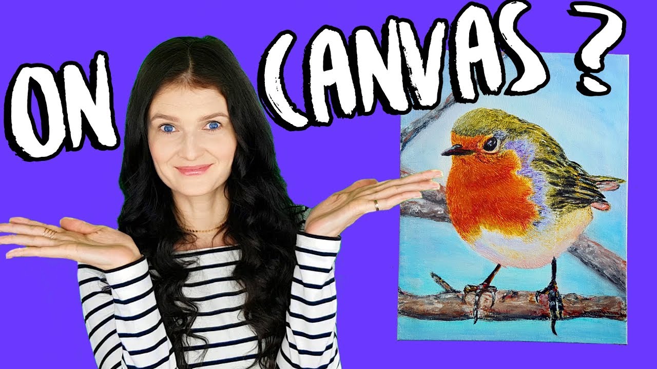 OIL PASTEL DRAWING ON CANVAS FOR BEGINNERS ► Bird Painting Tips & Techniques