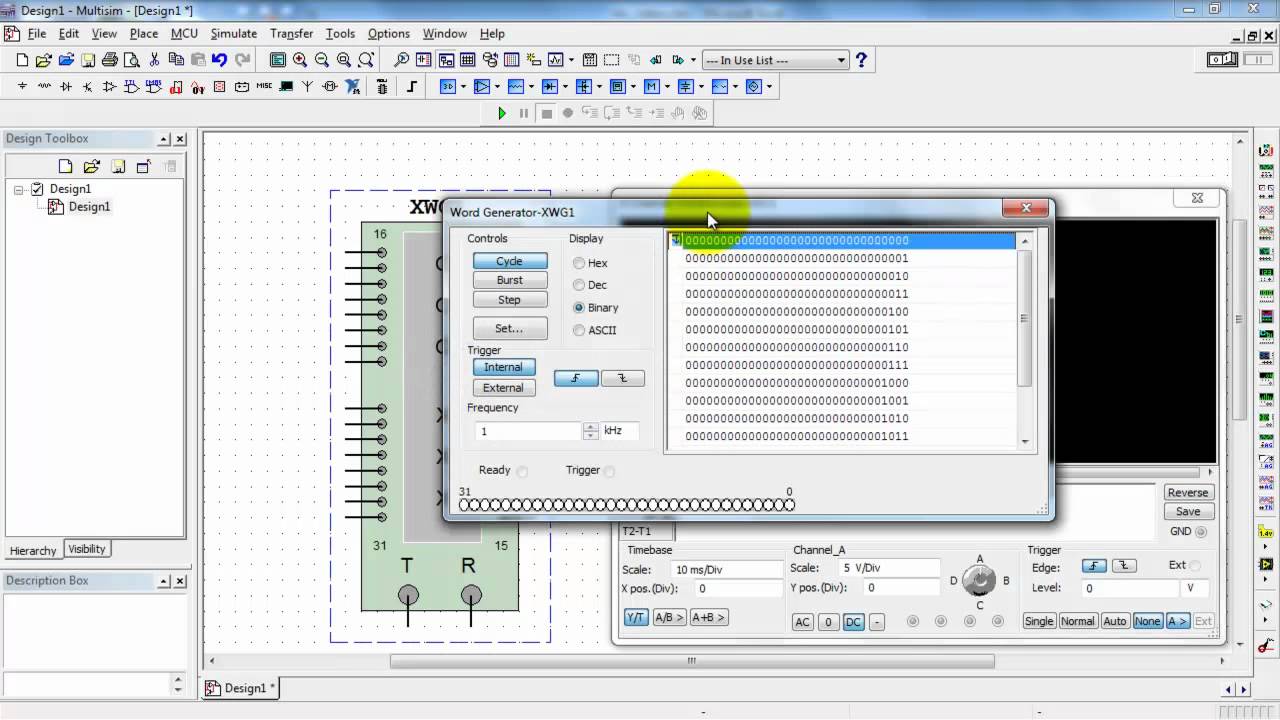 NI Multisim: Word Generator digital sequences