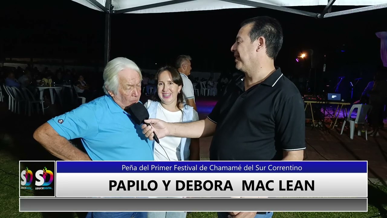Papilo y Debora Mac Lean (Entrevista) - Peña del Primer Festival de Chamamé del Sur Correntino