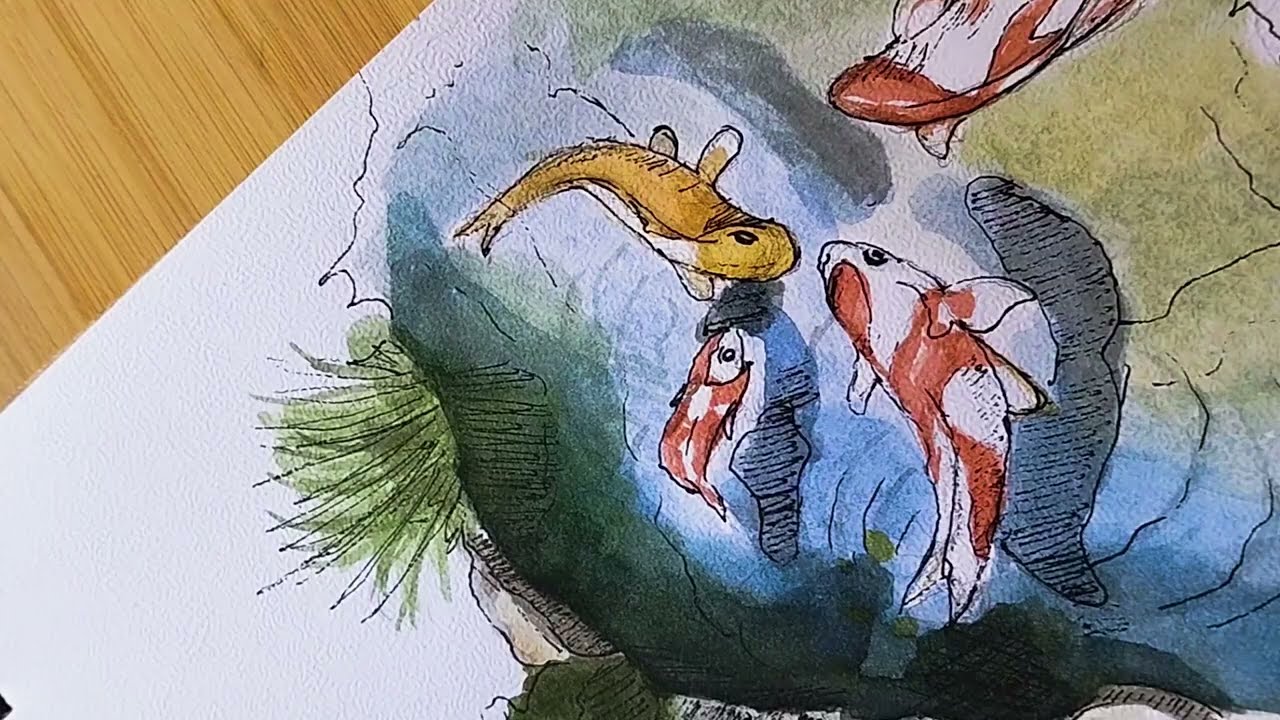 koi fish watercolor painting 🐟 l easy painting tutorial for beginners 