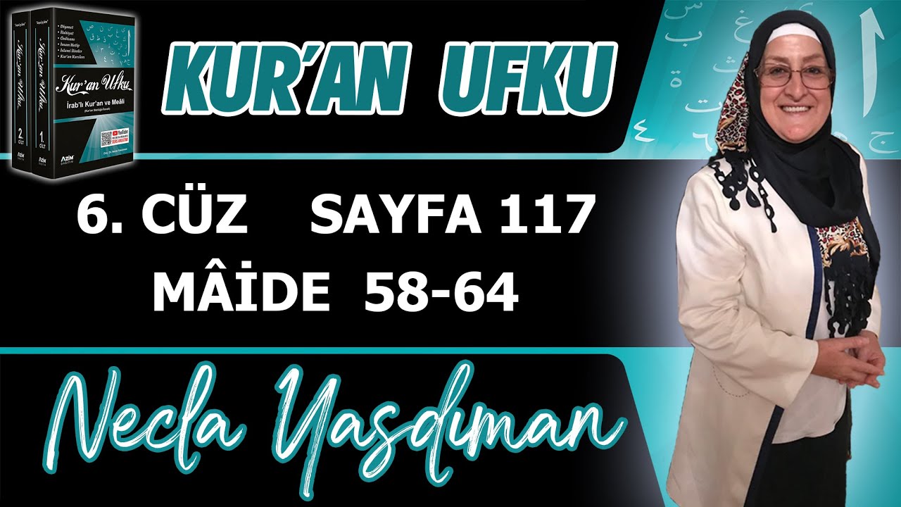 117. KUR'AN SAYFASI Kelime Meali,İ'râbı,Kısa Tefsiri (MÂİDE 58 - 64) Necla Yasdıman Kur'an Ufku