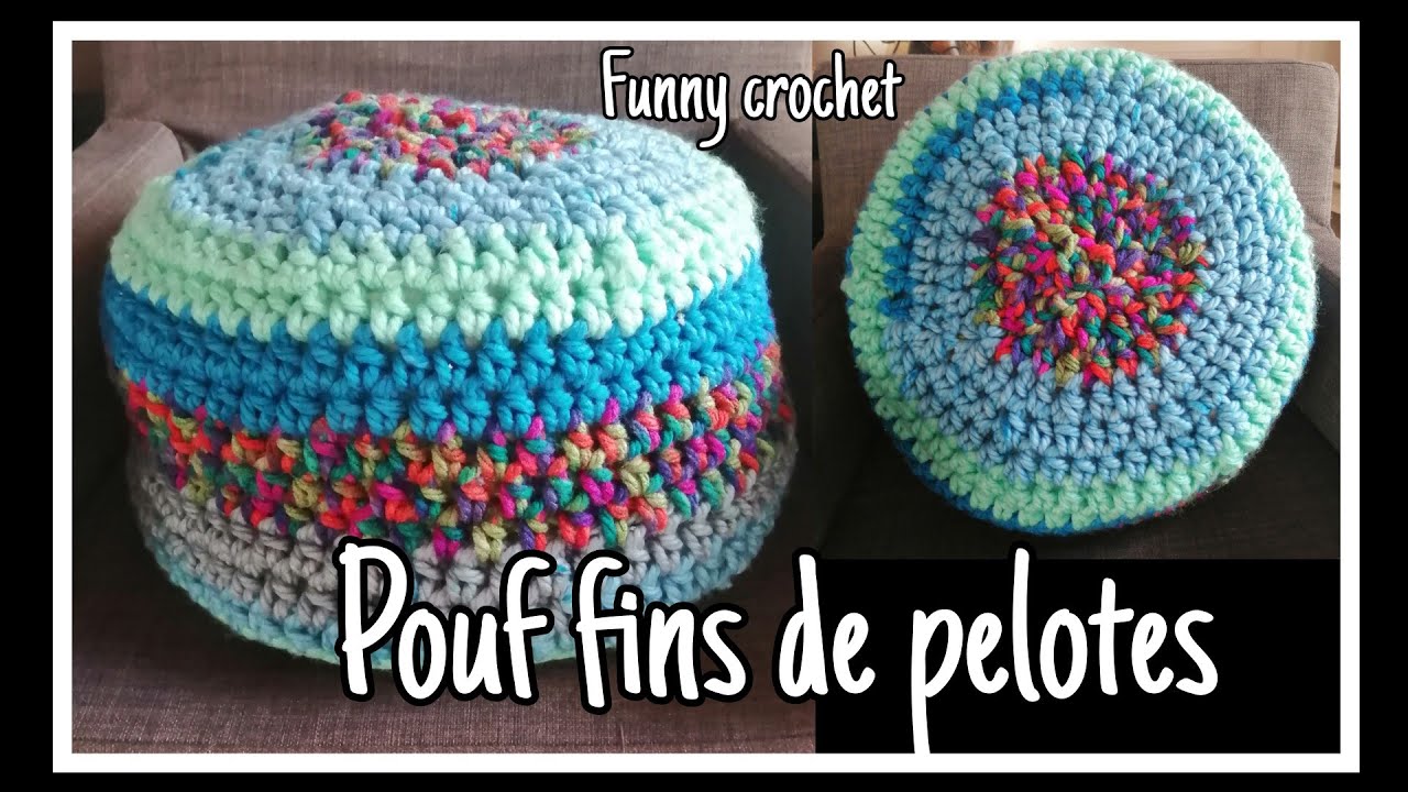 FINS DE PELOTES !!! RÉALISEZ UN JOLI POUF AU CROCHET @Funny Crochet #crochet