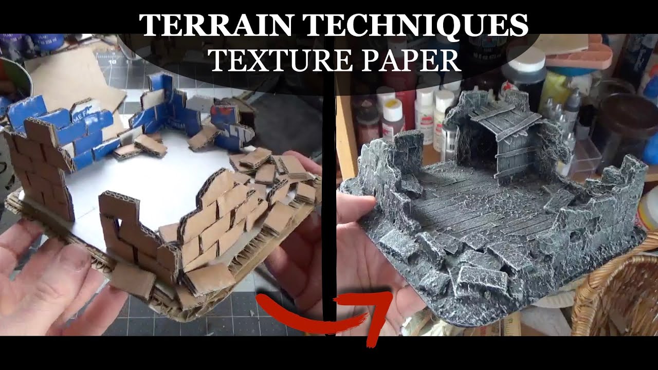 Terrain Techniques - Texture Paper - TRANSFORM Your Cardboard Crafts + Art + Fantasy Game Terrain