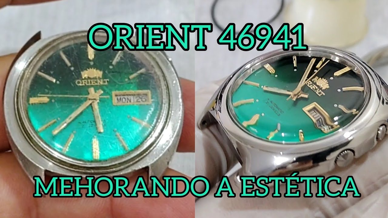 ORIENT 46941 - TROCA DE CAIXA- VIDRO-ROLAMENTO-RODA ESCAPE- CONSERTO DE RELÓGIOS