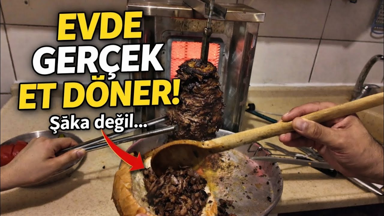 Evde Orijinal Et Döner Yaptık! Gerçek Döner Ocağında Denedik