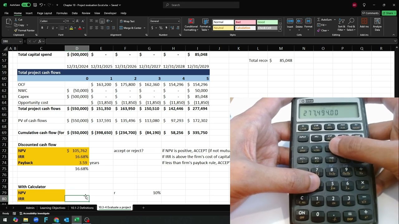 How to Calculate NPV and IRR on the HP 10BII Calculator