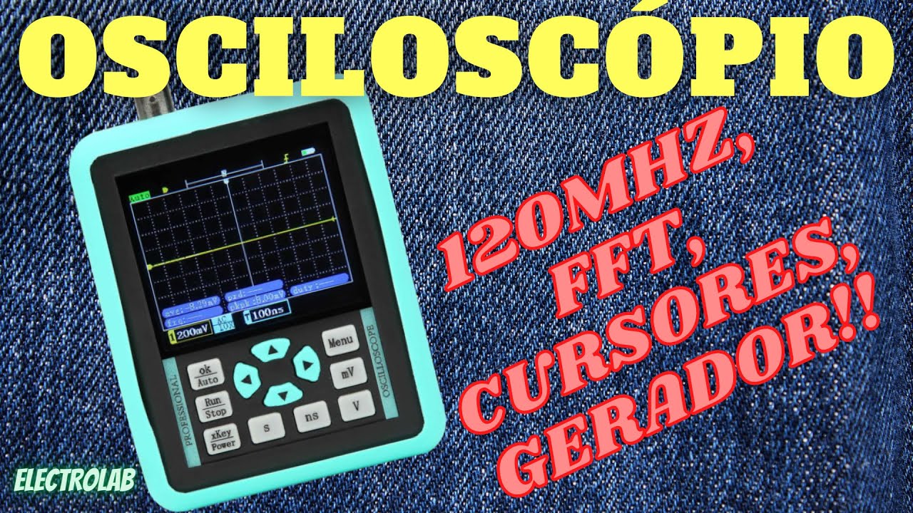 O incrível Osciloscópio portátil 120MHz DS01511E +, com gerador de sinais e FFT!