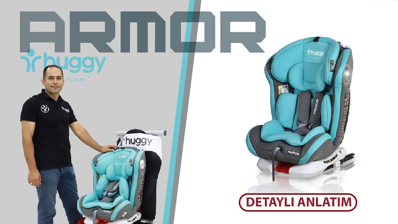 Huggy Armor Rotate360° Dönebilen 0-36 kg İsofix Yatarlı Oto Koltuğu