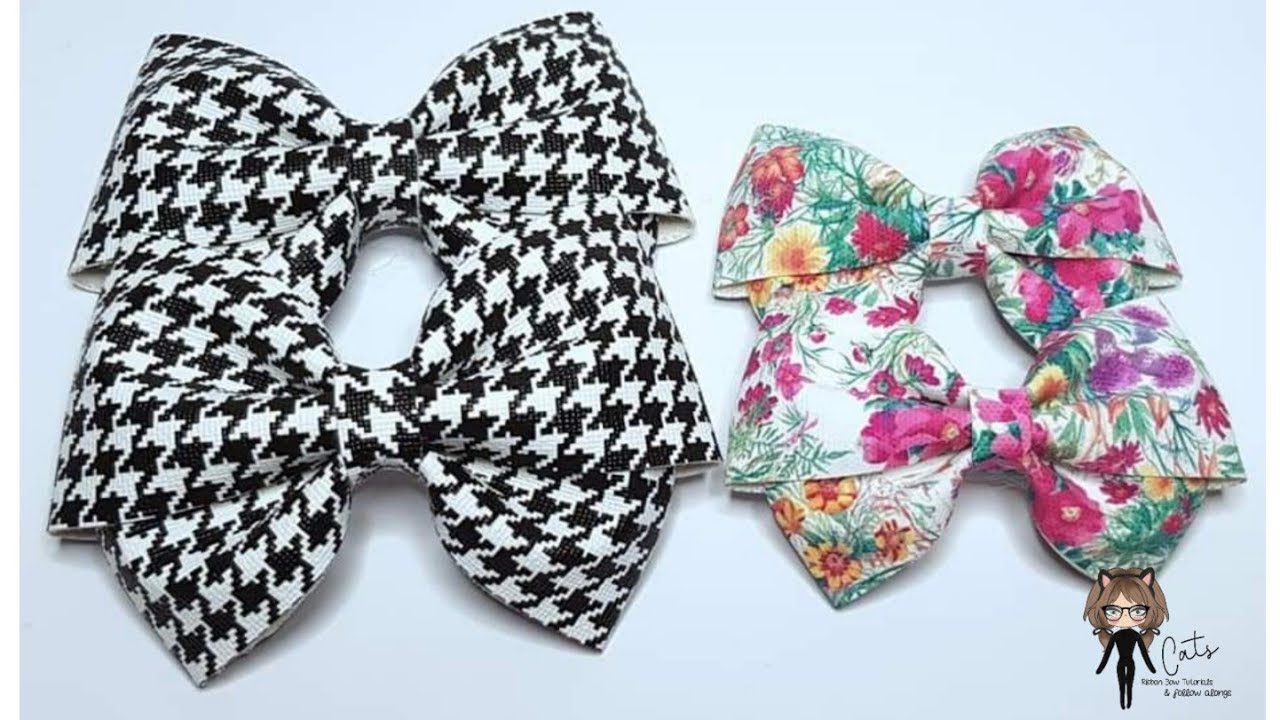 BUTTERFLY PINCH BOW - NO TEMPLATE- NO SEW - EASY TO MAKE FAUX  LEATHER / GLITTER HAIR BOW TUTORIAL
