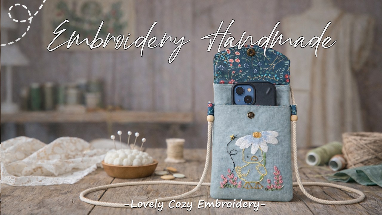 Making a Phone Bag Verry Easy for Beginners | Finding Joy in Simple SlowStitching.