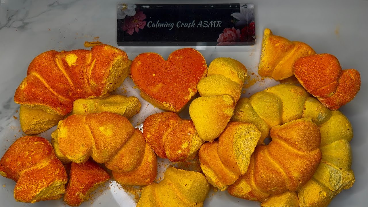 Fluffy Orange Reformed Gym Chalk ASMR Crushing | Satisfying
