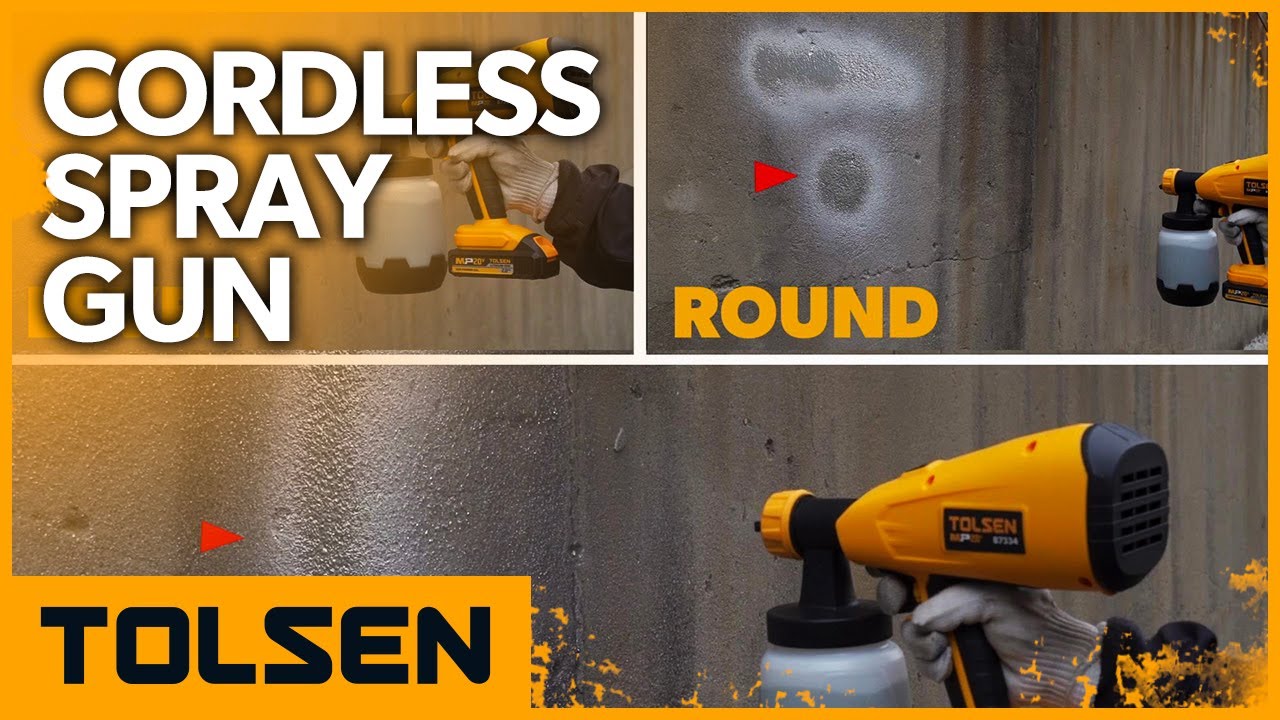 TOLSEN 20V Cordless Paint Sprayer HVLP Paint Spray Gun with 3 Spray Patterns