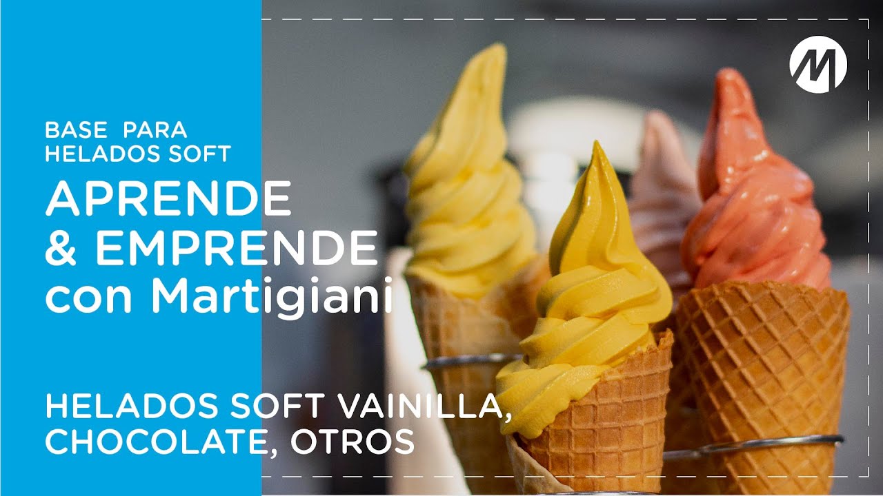 Helados Soft de Vainilla, Chocolate, Lúcuma y Fresa - Base Soft Artesanal Martigiani