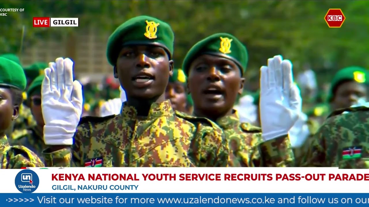 NYS recruits take their oath of service during their Pass-Out Parade in Gilgil