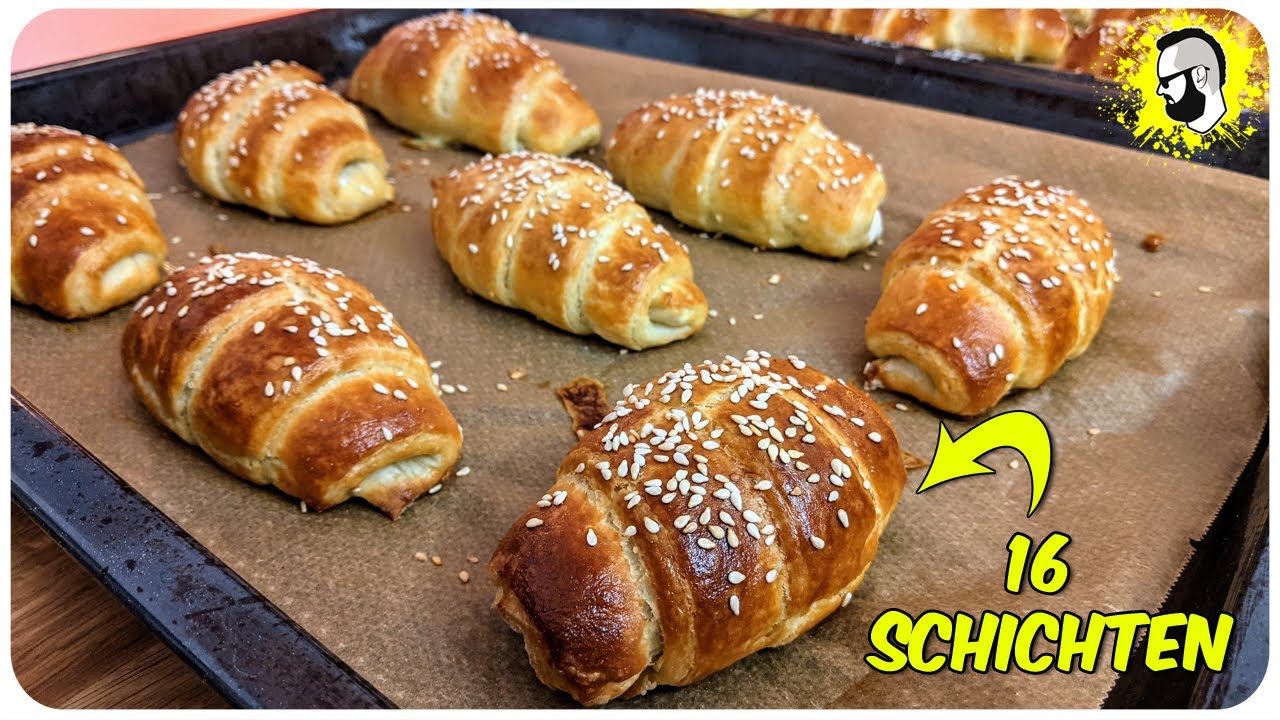 Croissants selber machen (einfach und ohne Teig falten!) 👉 Rezept Download