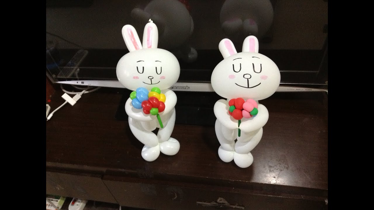 造型氣球 LINE 貼圖 兔兔 折氣球 LINE camera Cony balloon