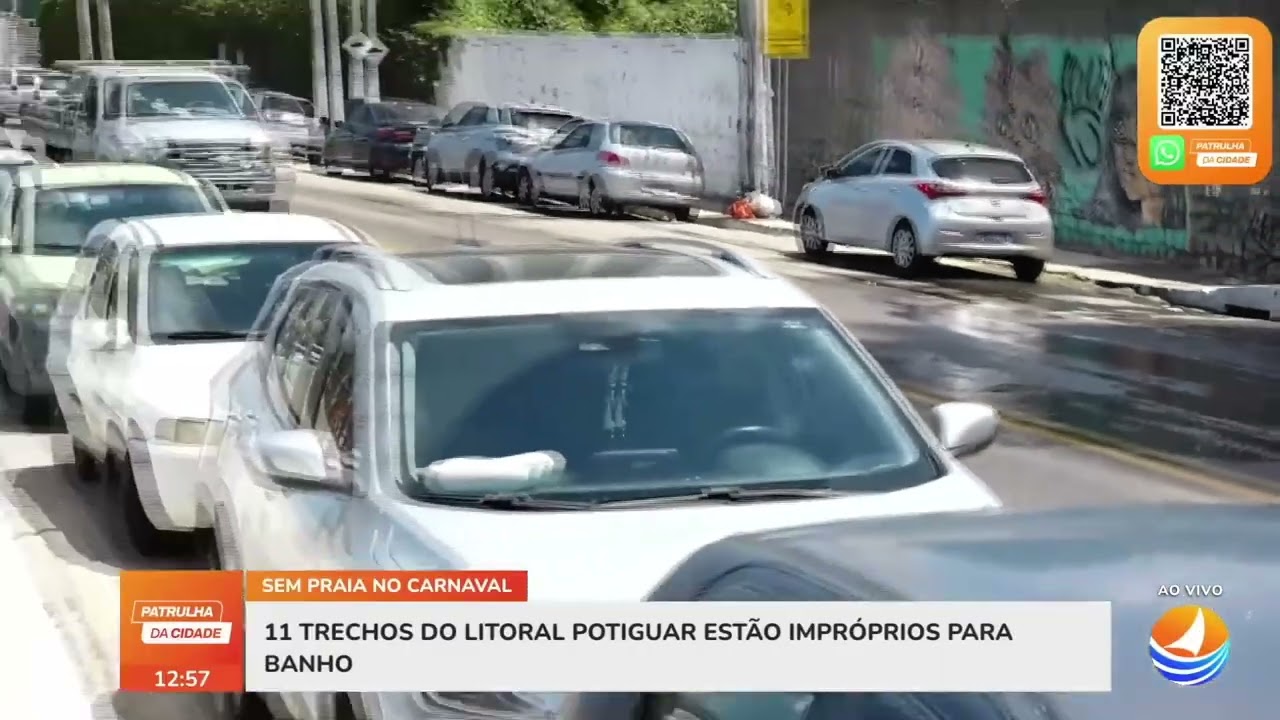 Onze praias do litoral do Rio Grande do Norte estão improprias para banho no período de Carnaval