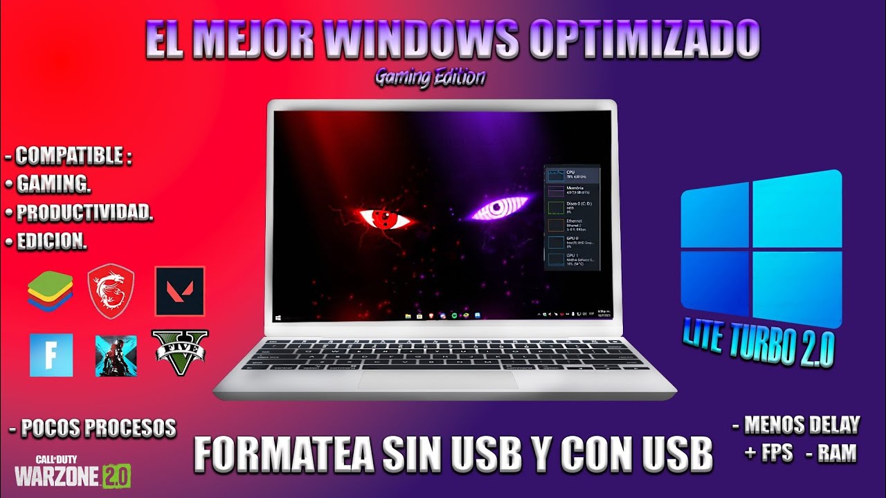 WINDOWS LITE TURBO 2.0 EL MEJOR WINDOWS OPTIMIZADOS DEL MOMENTO 🚀