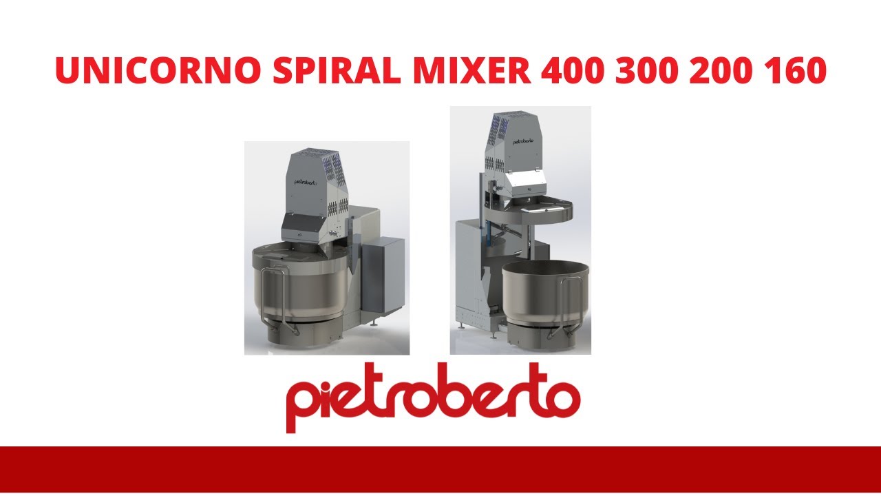 Unicorno, removable bowl spiral mixer Pietroberto, 160kg 200kg 300kg 400kg
