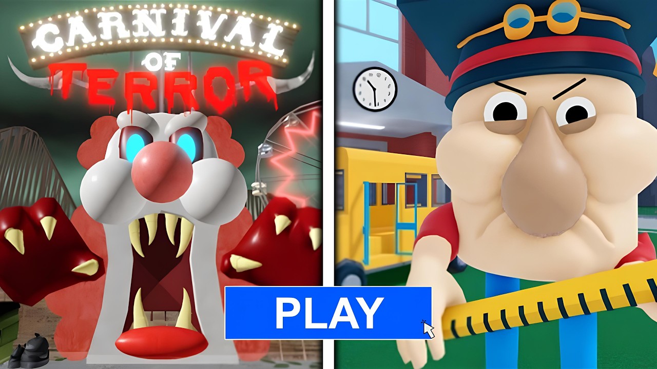 ESCAPE CARNIVAL OF TERROR VS Epic School Breakout! (Obby)_Roblox-Gameplay-Walkthrough