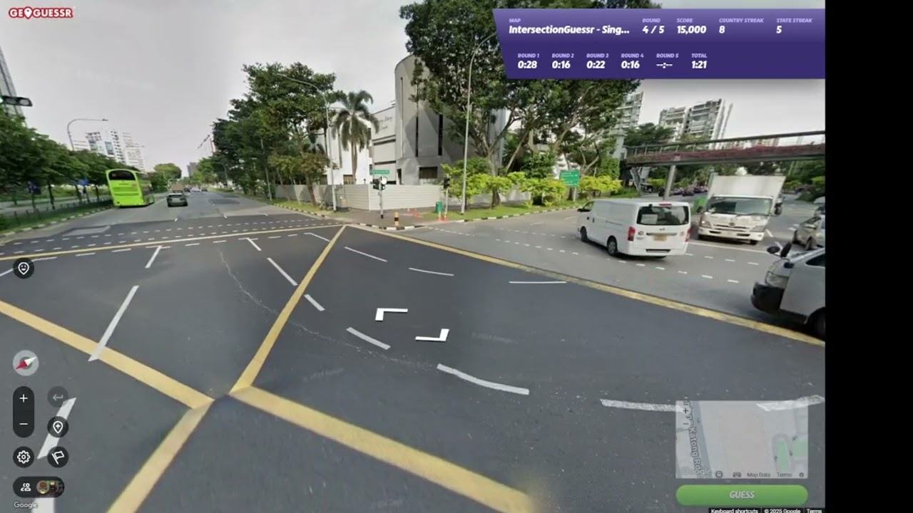 GEOGUESSR PERFECT SCORE IntersectionGuessr Singapore 1min 43s (#14 ITW) (PB)