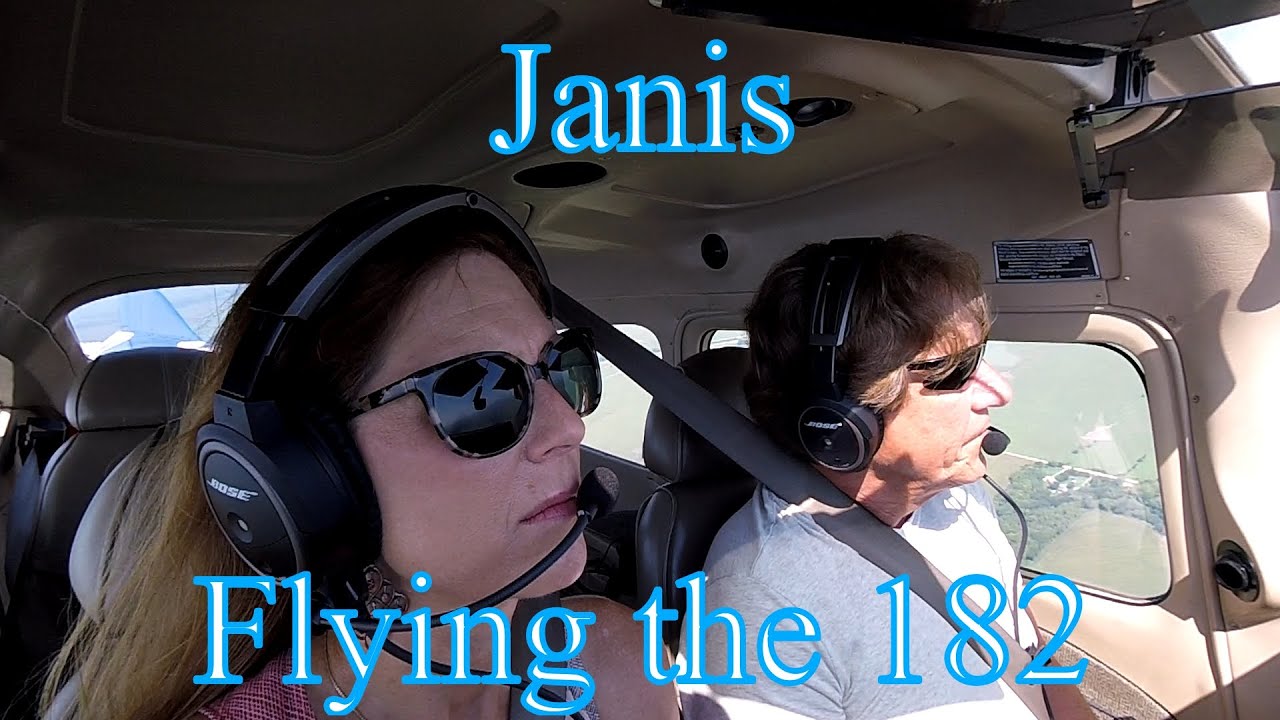 Cessna 182 flight to El Dorado, KS; Janis takes the controls & Video evidence that 