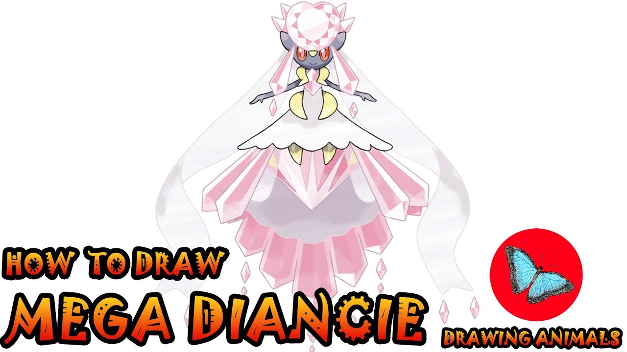 How To Draw Mega Diancie Pokemon | Drawing Animals