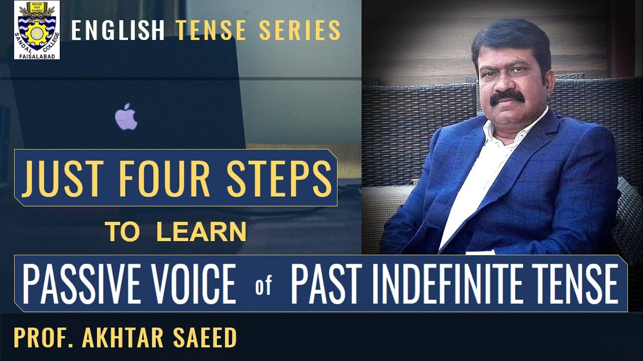 PASSIVE VOICE  of  PAST INDEFINITE TENSE in JUST FOUR STEPS by Prof. Akhtar Saeed