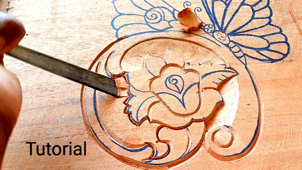 Butterfly and Flowers making wood || carving tutorial by UP wood art
