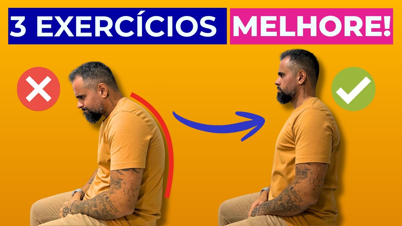 🚨[INCRÍVEL]🚨Como MELHORAR a POSTURA e ALIVIAR a Dor no PESCOÇO - 3 exercícios SIMPLES