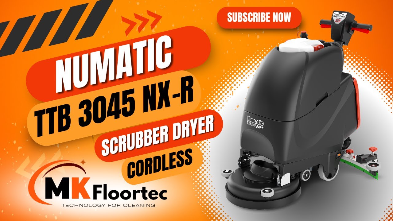 Numatic TTB3045NX-R TwinTec Scrubber Dryer Floor Cleaning Machine NX300 Interchangeable Battery