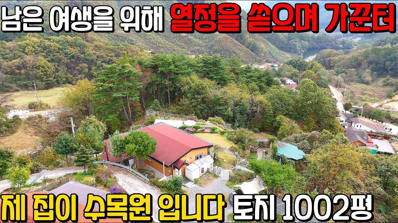 (757) 능선 자락에 위치한 수목원이 부럽지 않을 프라이빗 명당터 그림같은 풍경 총 토지면적 1002평 전원주택 매매 제천시 봉양읍 소재