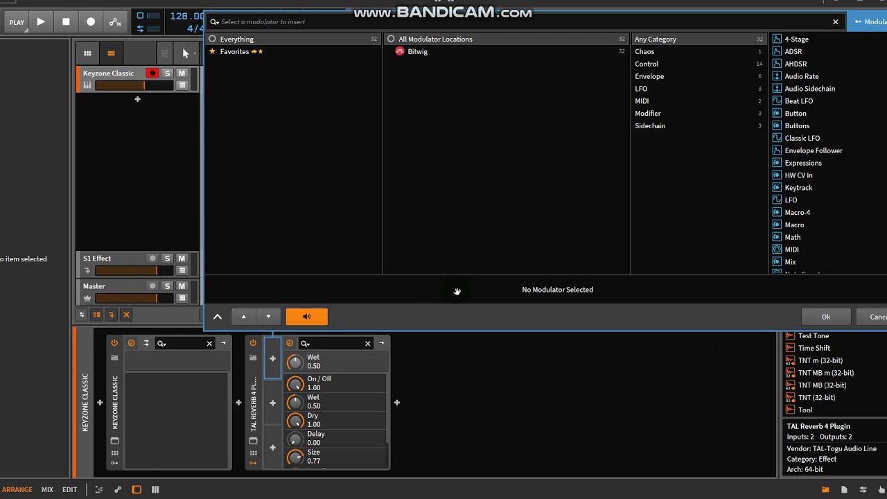 Sidechain reverb in Bitwig Studio 2