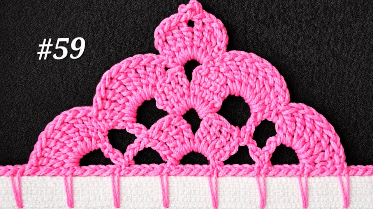 PUNTILLA a Crochet Elegante en Abanicos🌸 DISEÑO FINO y Muy Decorativo🧶🪡