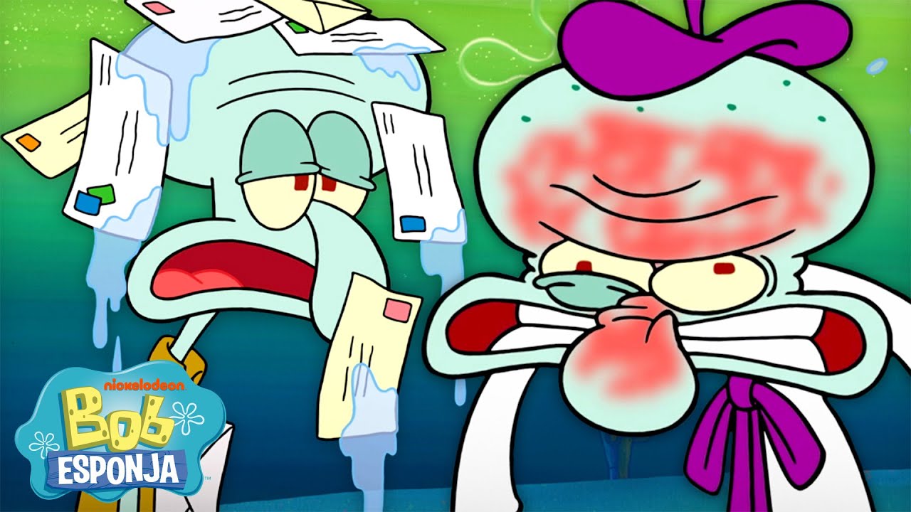 Bob Esponja | Lula Molusco Sendo Lula Molusco por 2024 Segundos Seguidos | Bob Esponja em Português