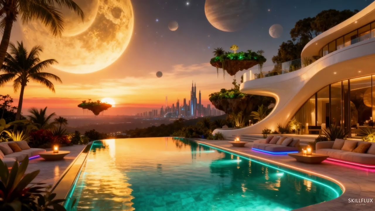 Balkan Gypsy House Party, Jazzy Funky Grooves in a Futuristic Interstellar Luxury Pool World