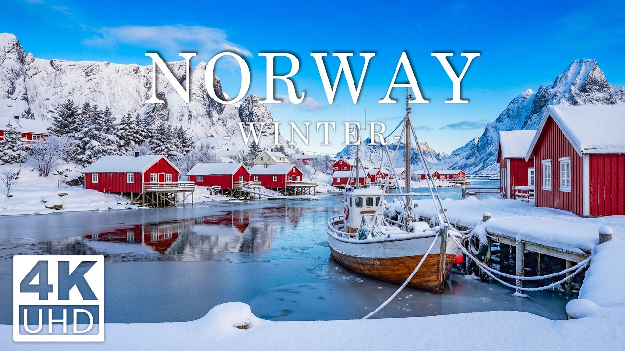 Norway 4K | Majestic Winter Fjords, Snowy Peaks & Deep Blue Waters - 4K Video UHD
