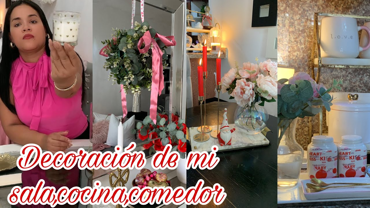 ♥️San valentin2026// DECORACIÓN ELEGANTE/ colores rosa viejo, rojo,blanco y dorado/ ideas económicas
