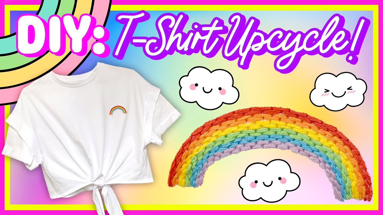🌈DIY rainbow t-shirt upcycle trick | Girl Talk magazine