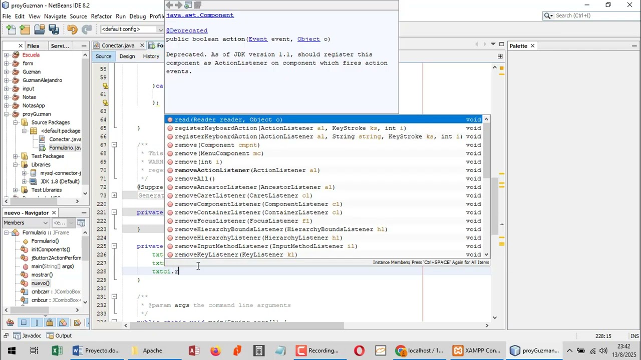 Proyecto JAVA con MYSQL 4 - Registro de datos