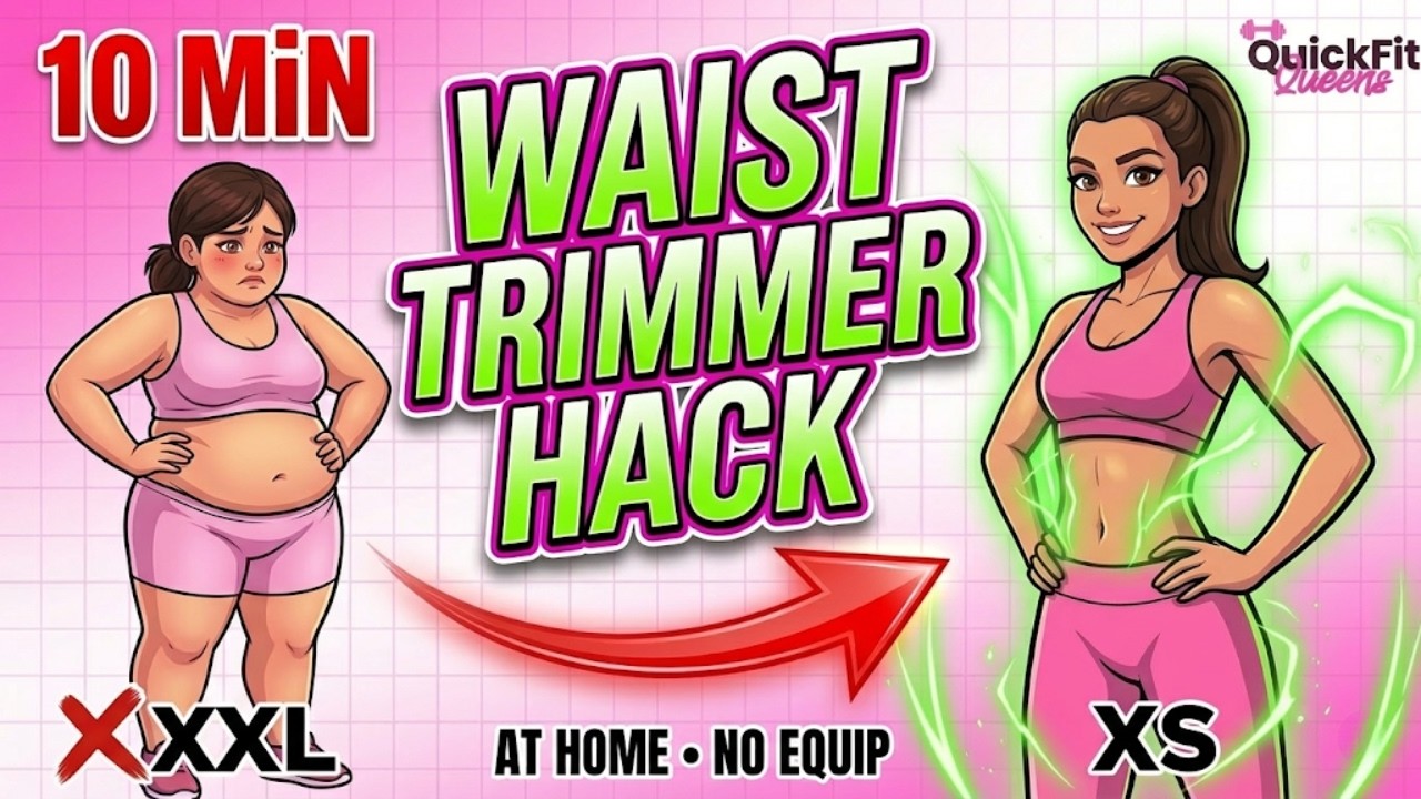 10 Min SMALLER WAIST Workout at Home (No Equipment)