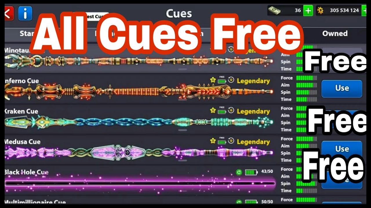 8 Ball Pool-Get All Legendary Cues Free Just 2 Mins 2017