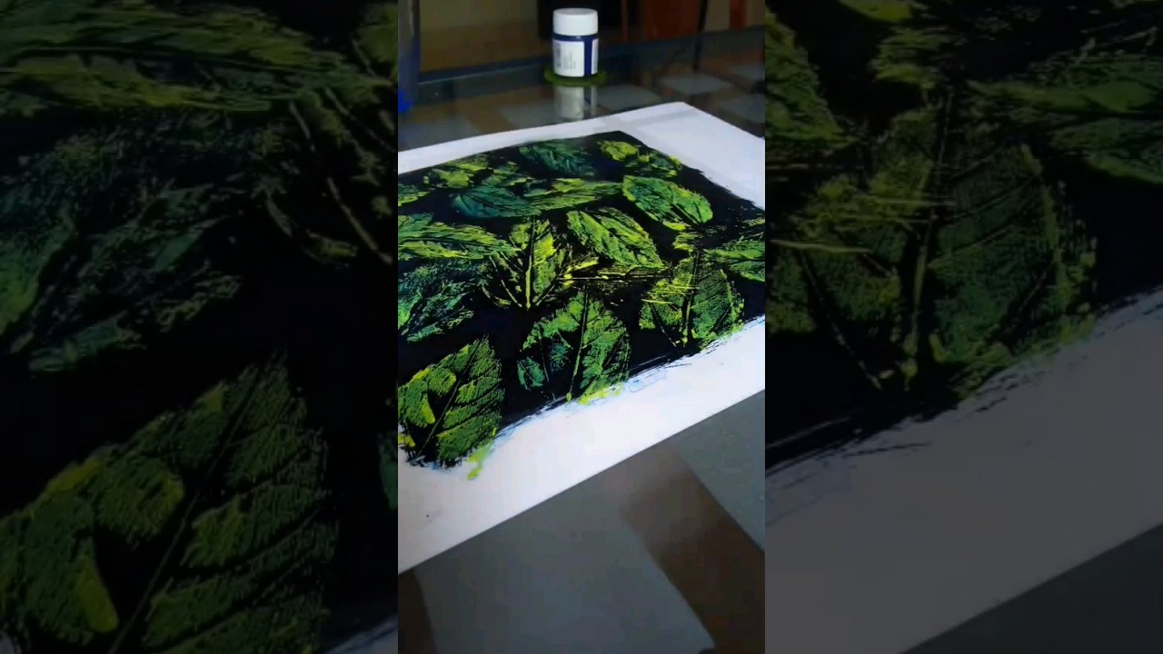 leaf printing 🍃,  for beginners , easy method #viral #shorts #fyp #trending #leafprinting