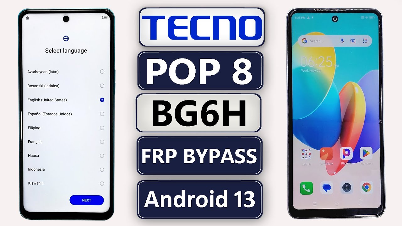 TECNO POP 8 (BG6H) FRP BYPASS ANDROID 13✅ TECNO POP 8 GOOGLE ACCOUNT BYPASS✅ TECNO POP 8 FRP UNLOCK✅