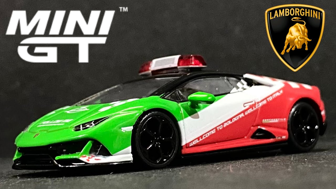 Unboxing Mini GT Lamborghini Huracan EVO Bologna Airport 2020 Follow-Me Car